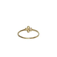 Zirconia Plumeria Flower Ring (14K)