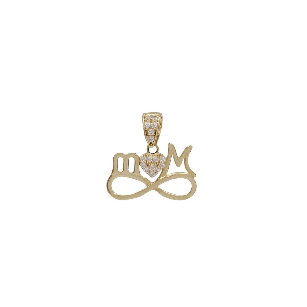 Zirconia Infinity "MOM" Pendant (14K)