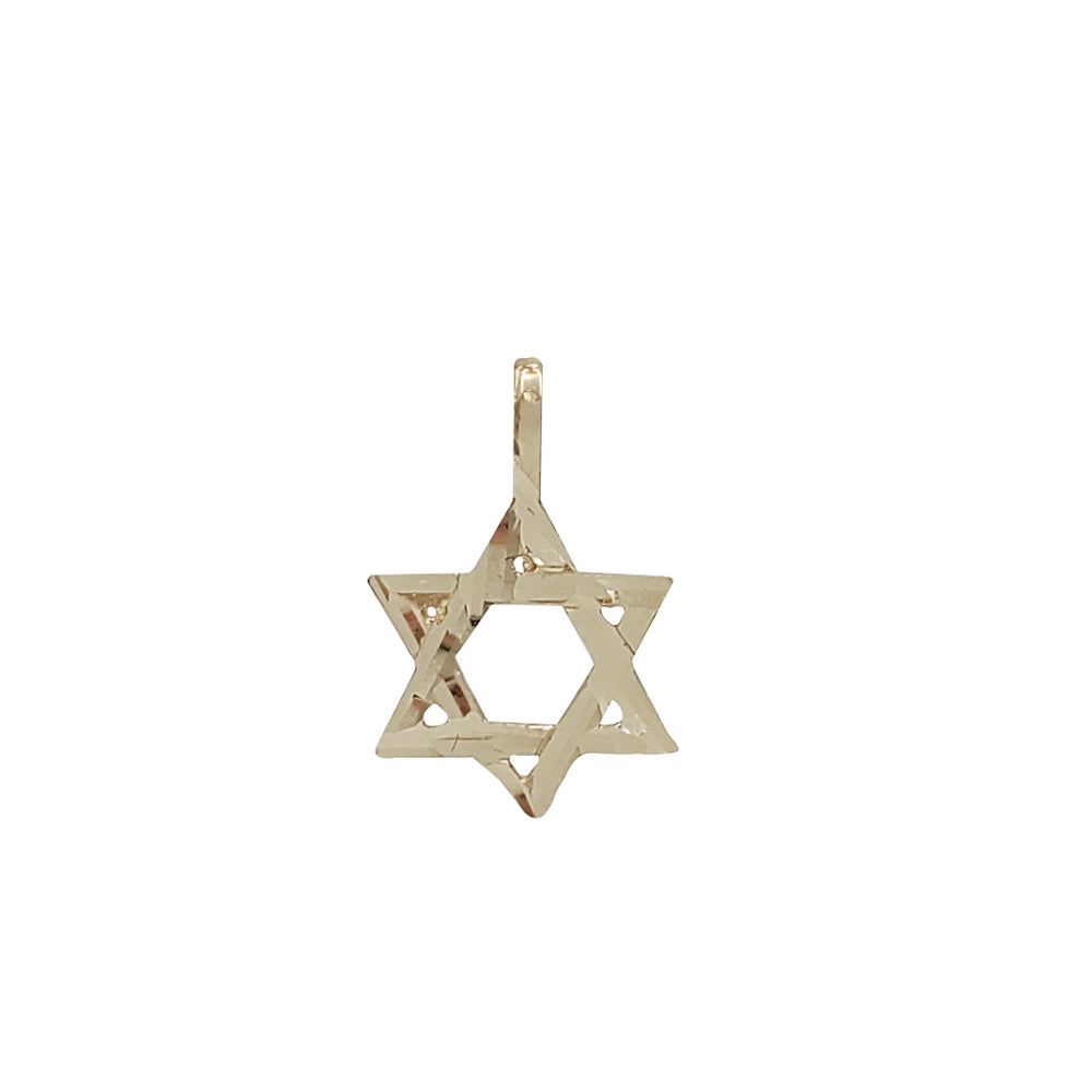 Diamond Cut Star Of David Pendant (14K)