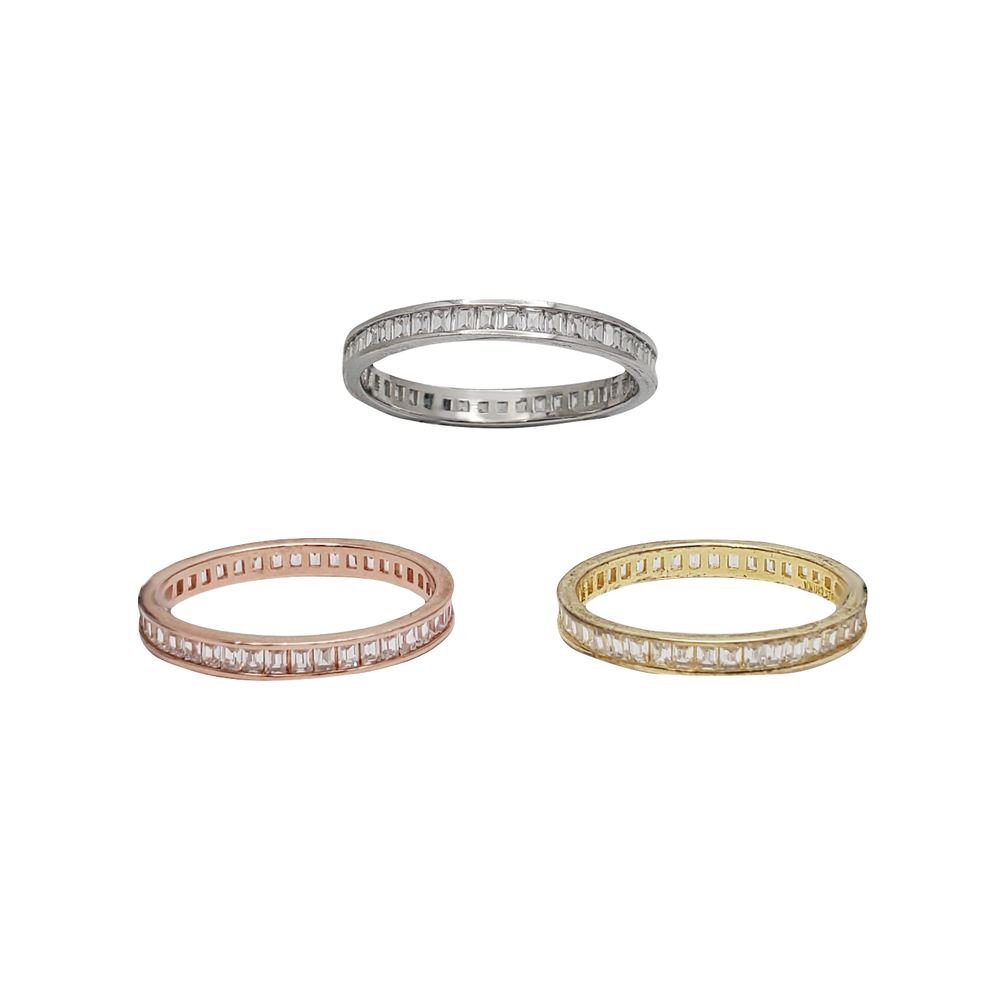 All Around Baguette Zirconia Ring (Silver)