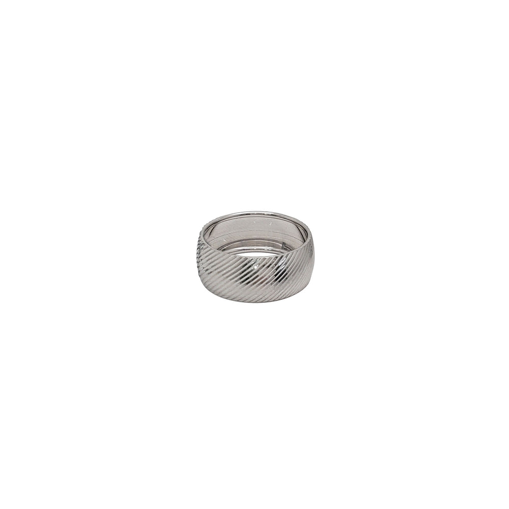 Diamond-Cut Wedding Band Ring (Silver)