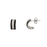 Black Zirconia Stud Earrings (Silver)