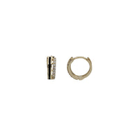 Zirconia Enamel Huggie Earring (Yellow Silver)