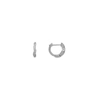 Zirconia Wave Huggie Earrings (Silver, Yellow Silver)