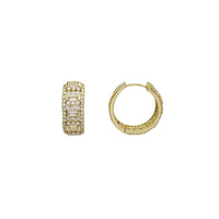 Zirconia Baguette Hoop Earring (Yellow Silver)
