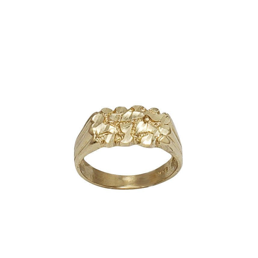 Textured Rectangular Nugget Ring (14K)