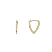 Triangle Plain Huggie Earrings (14K)