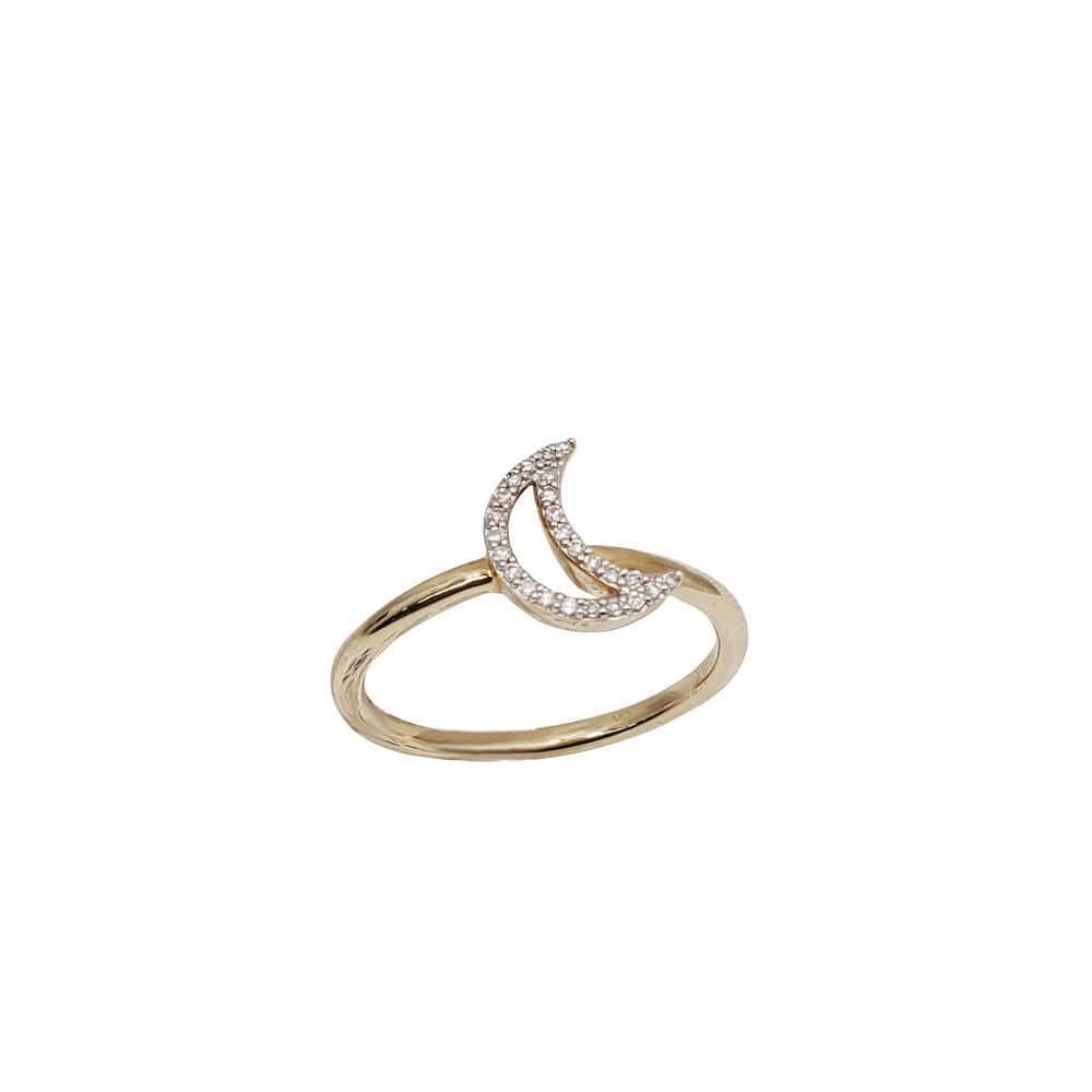 Diamond Moon Ring (14K)