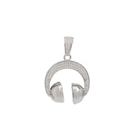 Iced-Out Headphones Pendant (Silver)