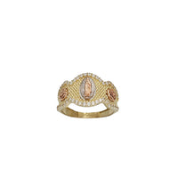 Tricolor Flower Virgin Mary CZ Ring (14K)