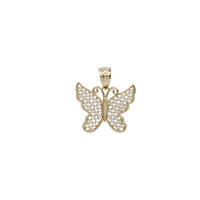 Iced-Out Zirconia Butterfly Pendant (14K)