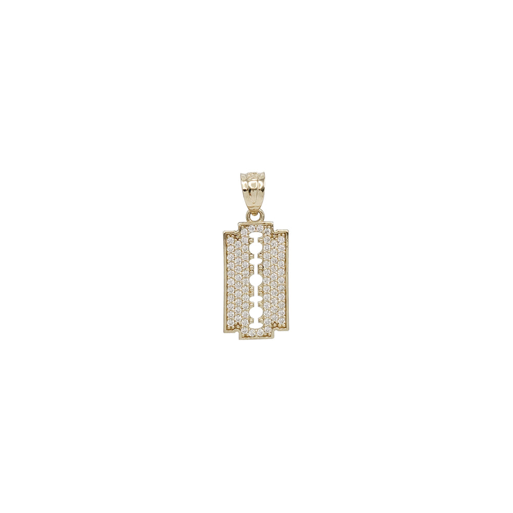 Buzlu Zirkonium Ülgüc Bıçağı Kulonu (14K)