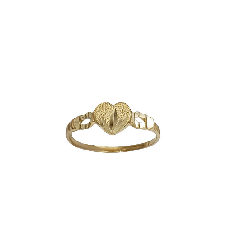 Baby-Sized/ Pinky Diamond Cut Heart Ring (14K)