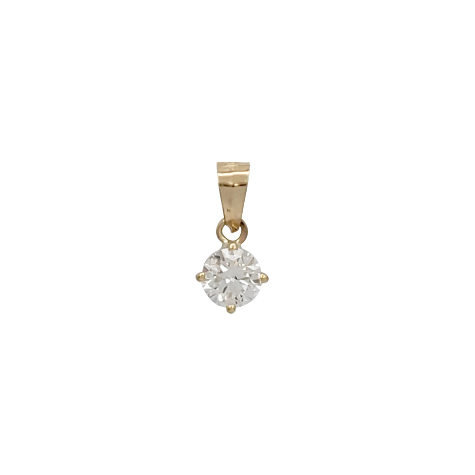 Dəyirmi Solitaire Laboratoriyasında Yetişdirilmiş Brilyant Kulon (14K)
