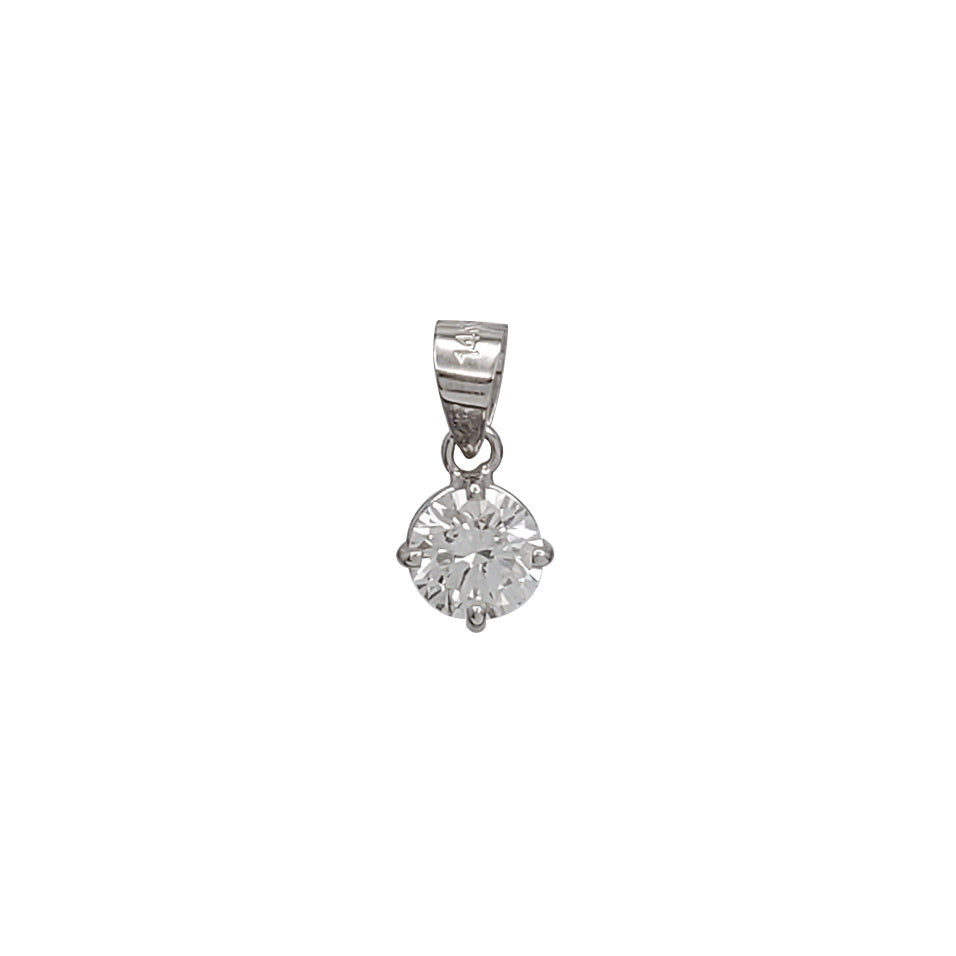 Dəyirmi Solitaire Laboratoriyasında Yetişdirilmiş Brilyant Kulon (14K)