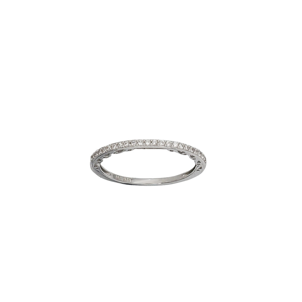 Zirconia Half Eternity Wedding Band (Silver)