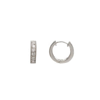 Zirconia One Row Huggie Earring (Silver)