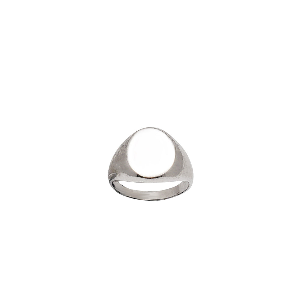 Engravable Oval-Shaped Signet Ring (Silver)