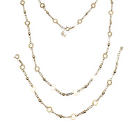 Ball Circle Paper Clip Station Bracelet & Chain Set (14K)