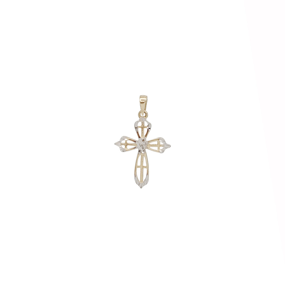 Two-Tone Cross Pendant (14K)