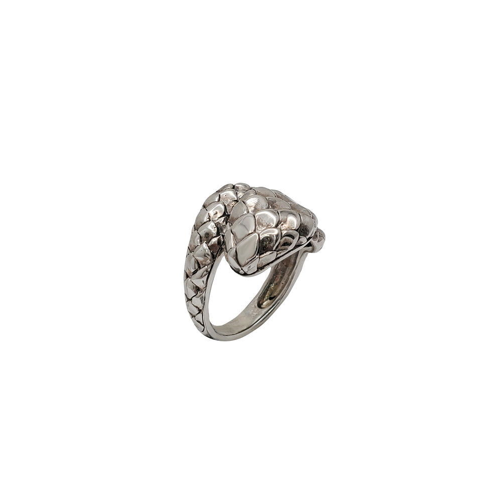 Anti-Finish Textured Snake Ring (Silver)