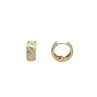 Diamond Cut Finish Huggie Earrings (14K)
