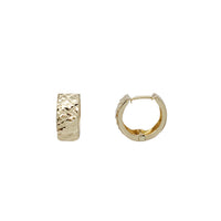 Diamond Cut Finish Huggie Earrings (14K)