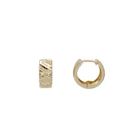 Diamond Cut Finish Huggie Earrings (14K)