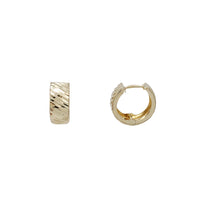 Diamond Cut Finish Huggie Earrings (14K)