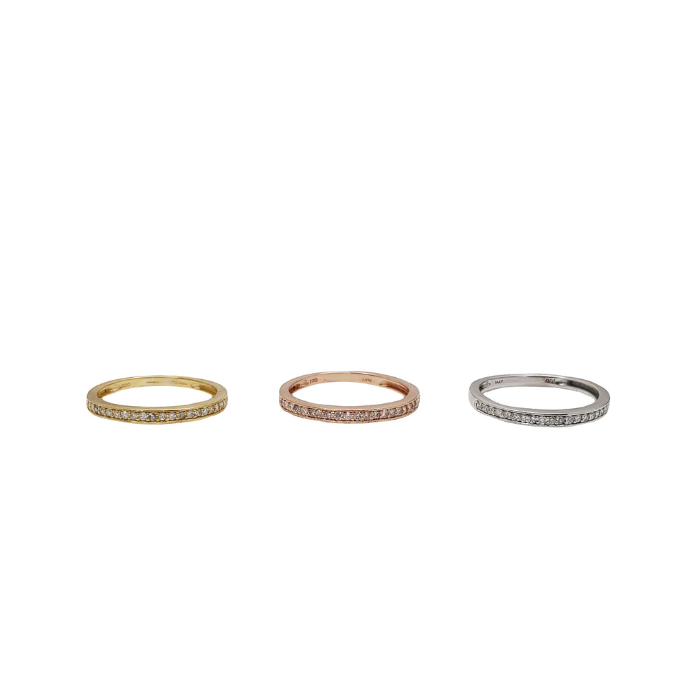 Channel Set Round Diamond Wedding Ring (14K)