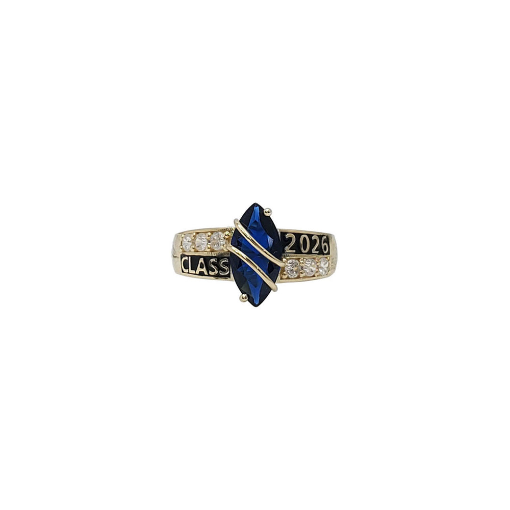 Birthstone Marquise Cut Class of 2026 Graduation Ring (14K)
