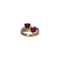 Birthstone Double Heart Class of 2026 Graduation Ring (14K)