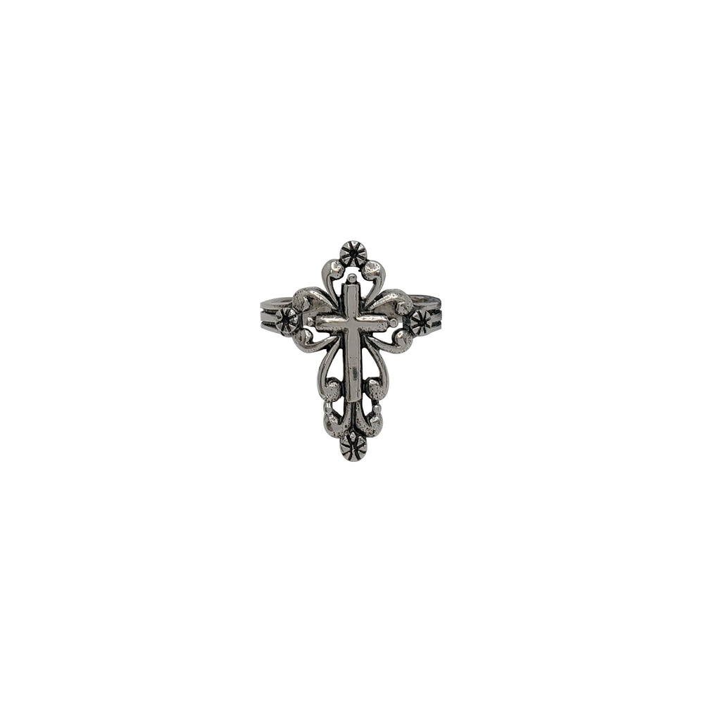 Anti-Finish Cross Ring (Silver)