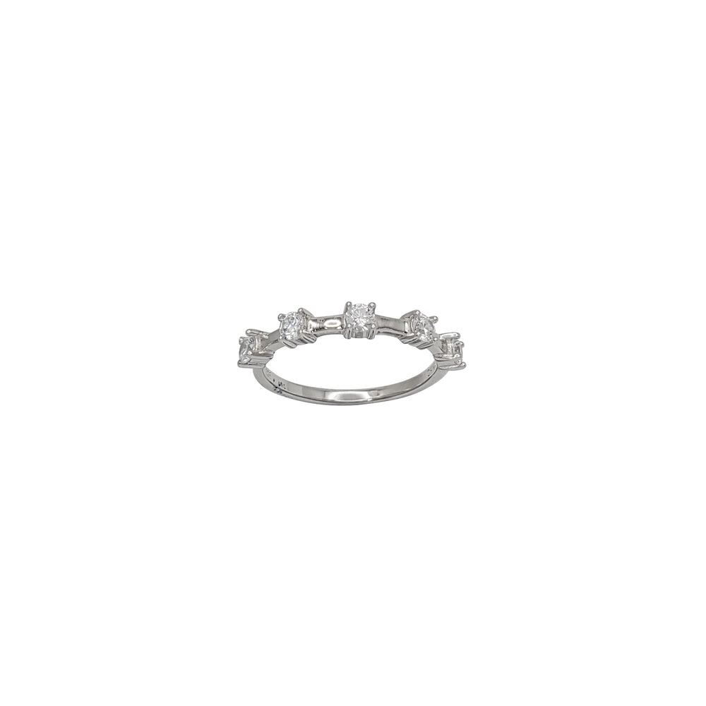 Half Way Zirconia Wedding Ring (Yellow Silver)