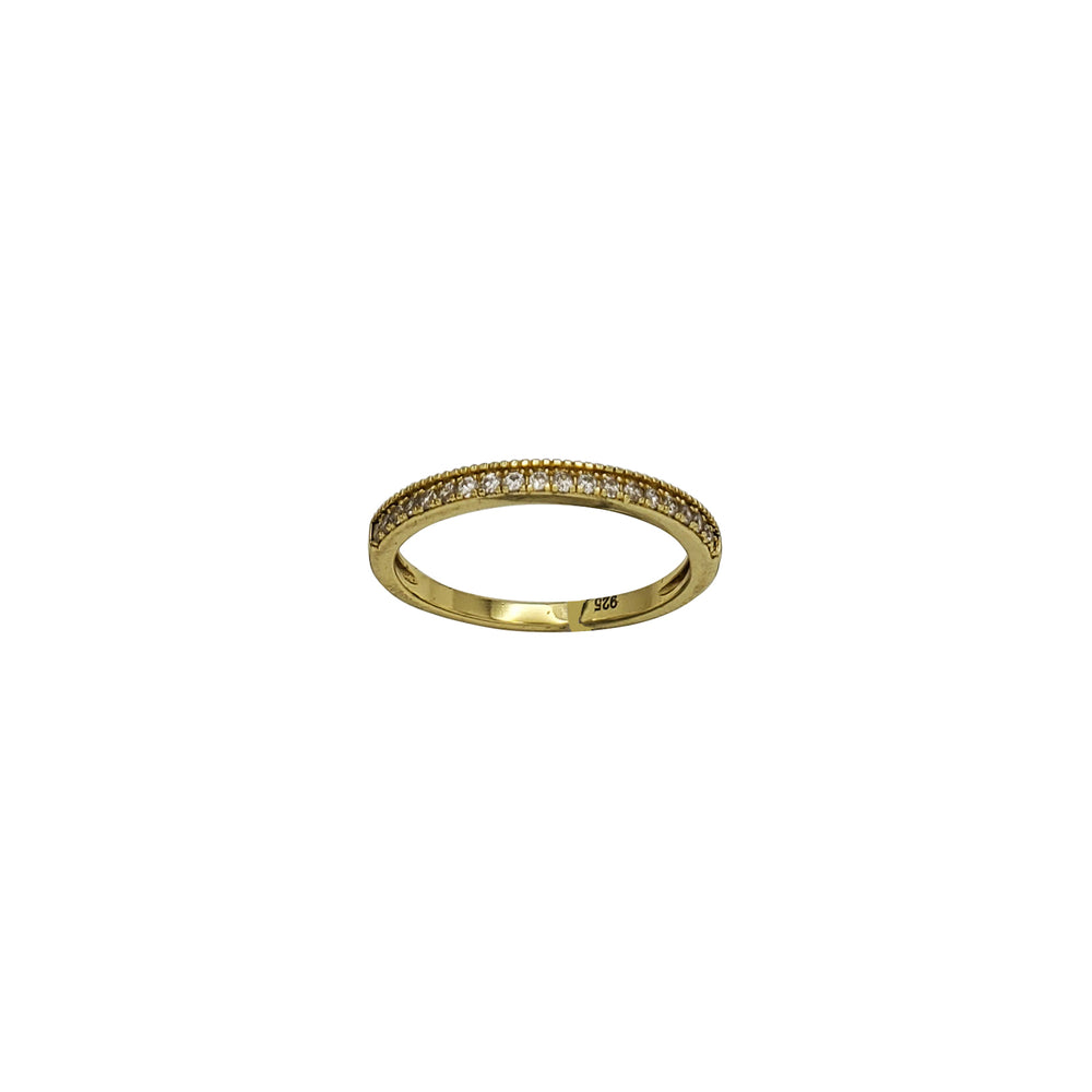 Half Eternity Zirconia Fancy Ring (Yellow Silver)