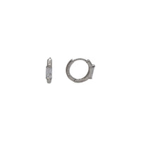 Emeral Cut Zirconia Huggie Earrings (Silver)
