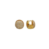 Iced Out CZ Huggies Earring (Silver & Yellow Silver)