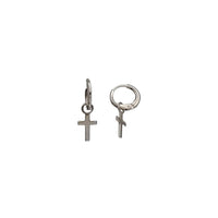 Dangling Plain Cross Earrings (Silver)