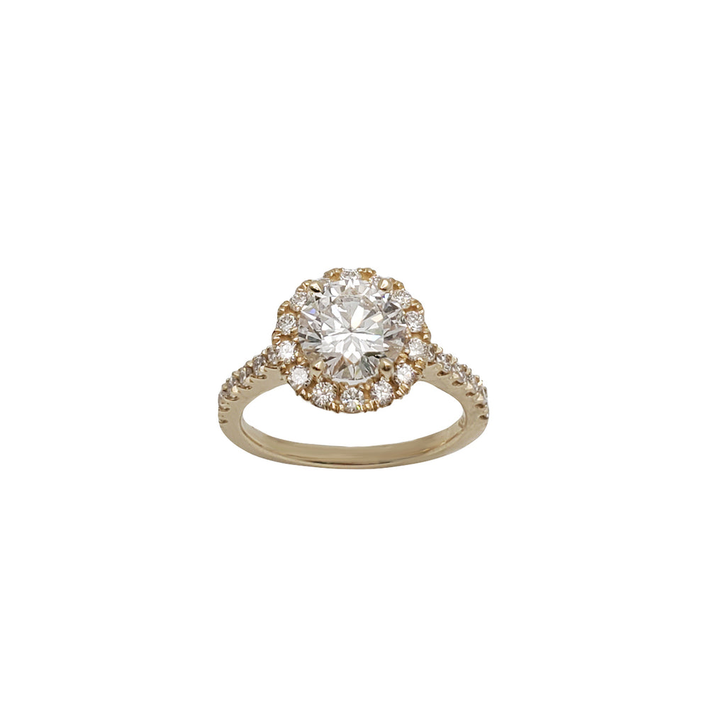 1.56ctw Round Halo Lab Grown Diamond Engagement Ring (14K)