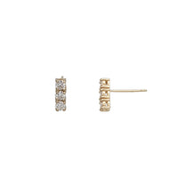 Three Lab Grown Diamond Bar Stud Earrings (14K)