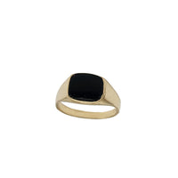 Black Onyx Cushion Signet Ring (14K & Silver)