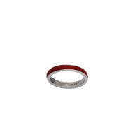 Red Enamel Wedding Band (Silver)