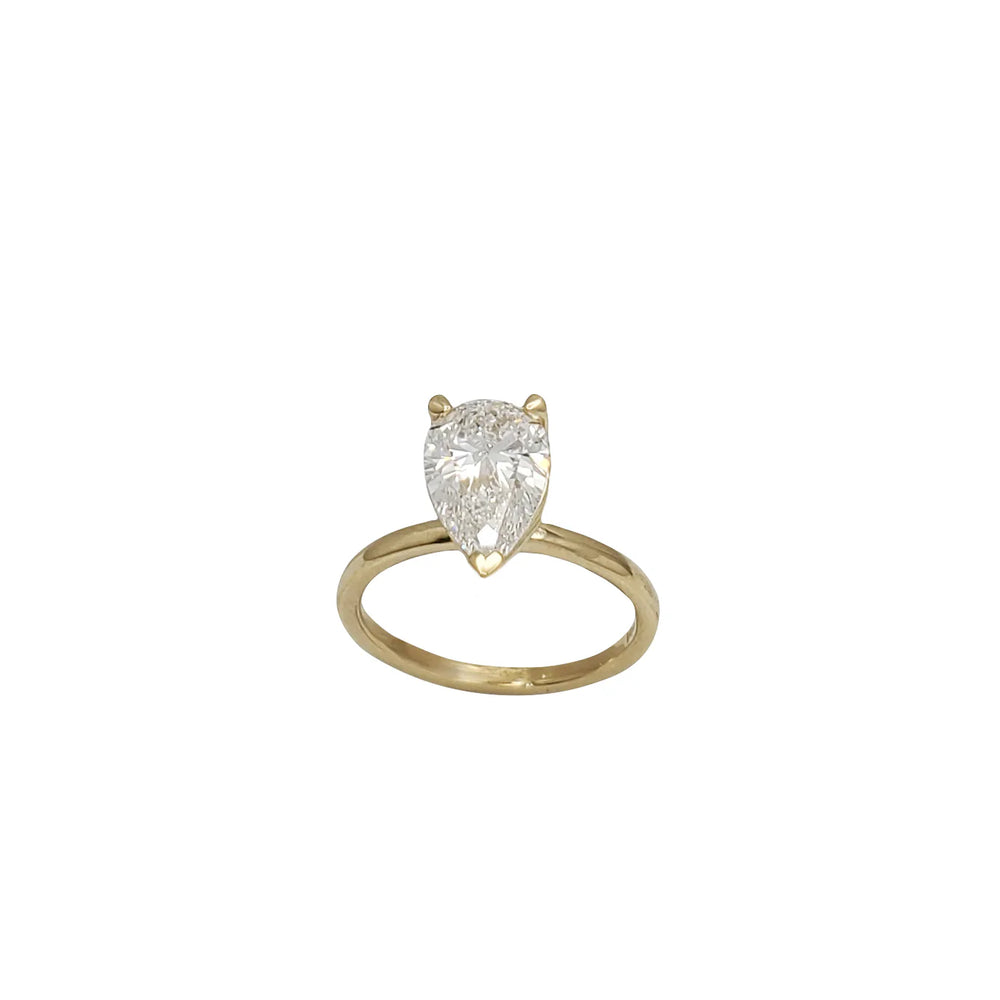 Pear Cut Solitaire 1.88ctw Lab Grown Diamond Engagement Ring (14K)