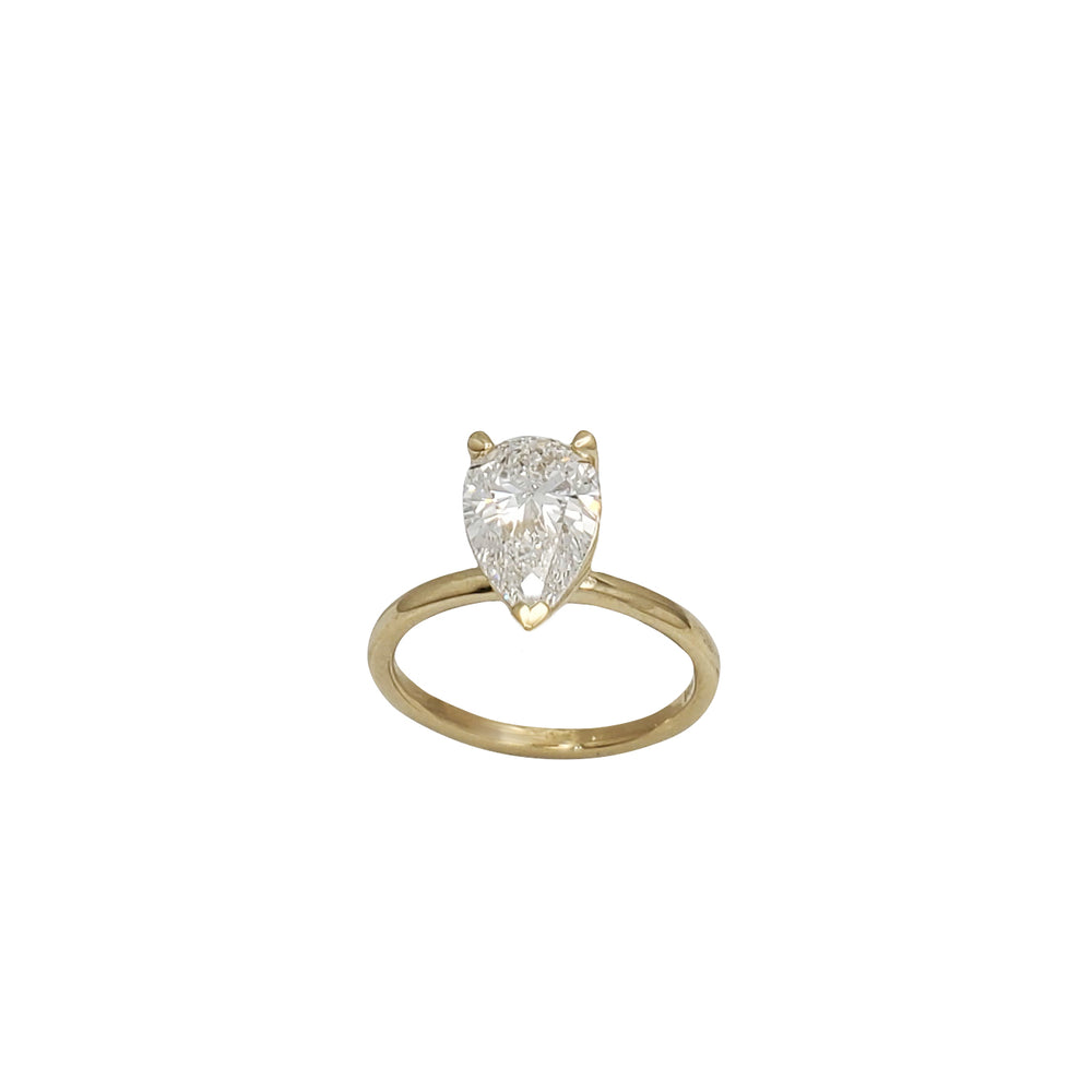 Pear Cut Solitaire 2.08ctw Lab Grown Diamond Engagement Ring (14K)