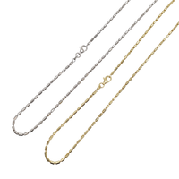 Diamond Cut Rice Beads Necklace (Silver, Yellow Silver)