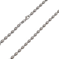 Diamond Cut Rice Beads Necklace (Silver, Yellow Silver)