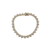 Iced Out Zirconia Halo Heart Fancy Bracelet (14K)