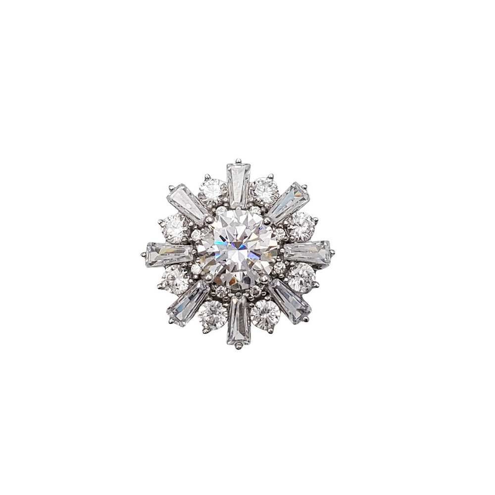 Zirconia Flower Fancy Ring (Silver)
