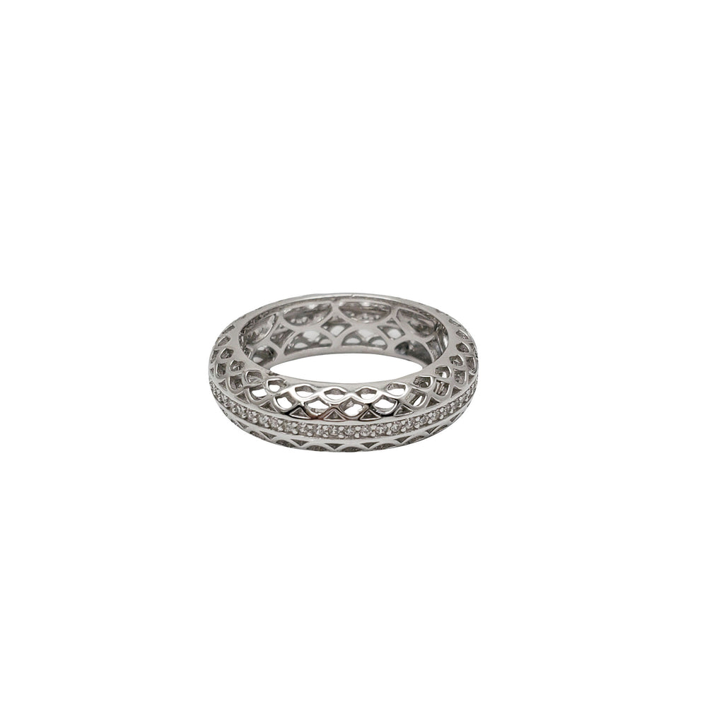 Textured Zirconia Eternity Band (Silver)