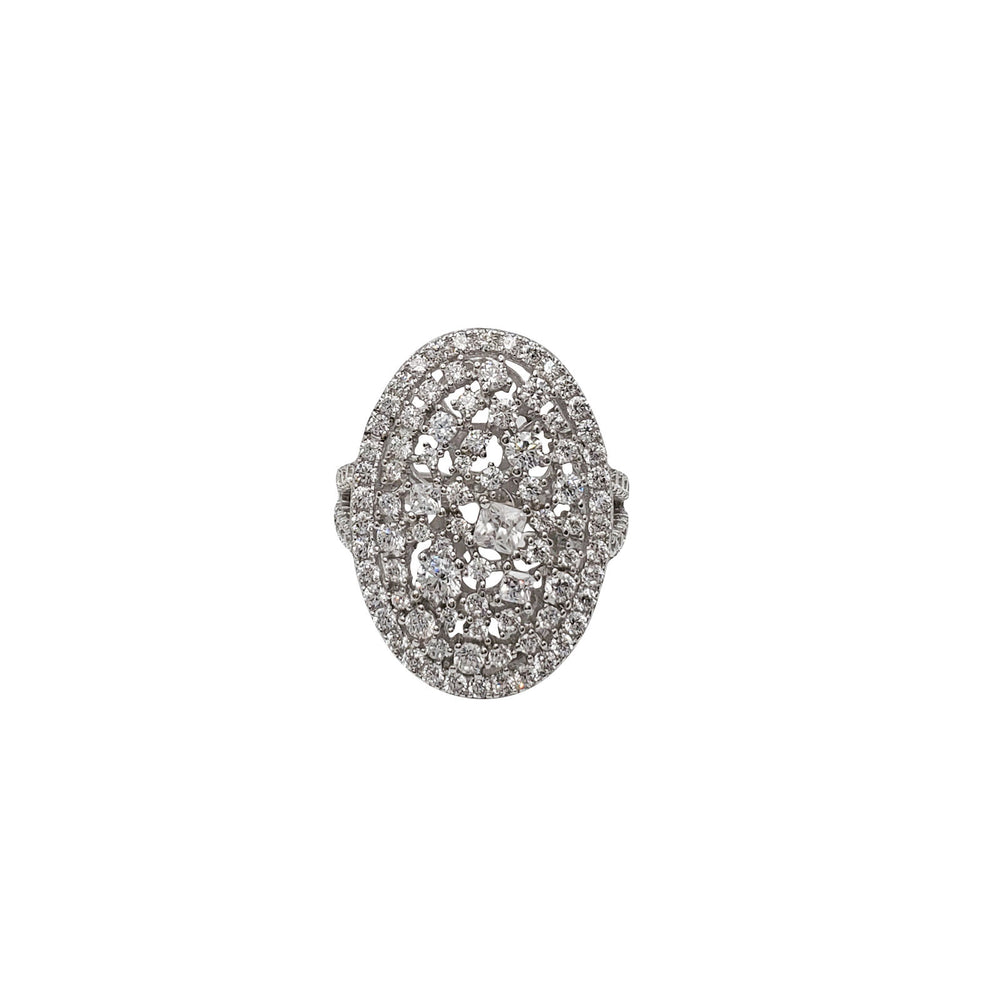 Oval Zirconia Fancy Lady Ring (Silver)